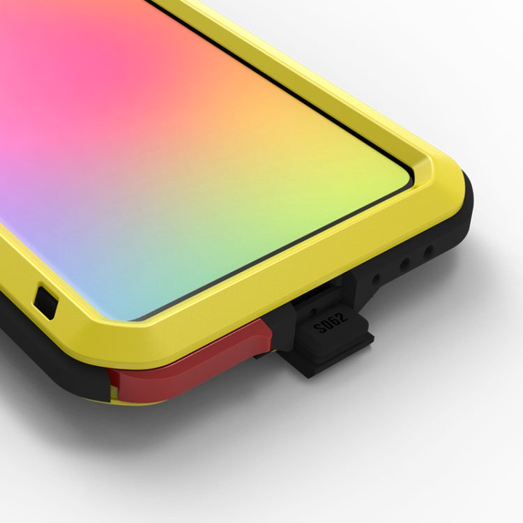 For Galaxy A71 LOVE MEI Metal Shockproof Water-resistant Dustproof Protective Case(Yellow)