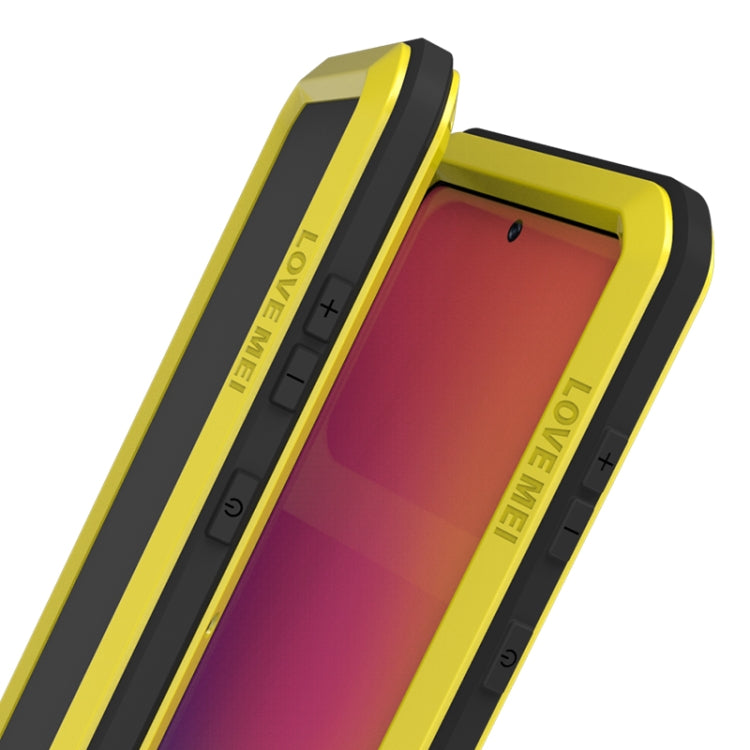 For Galaxy A71 LOVE MEI Metal Shockproof Water-resistant Dustproof Protective Case(Yellow)