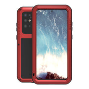 For Galaxy S20 Plus LOVE MEI Metal Shockproof Water-resistant Dustproof Protective Case(Red)