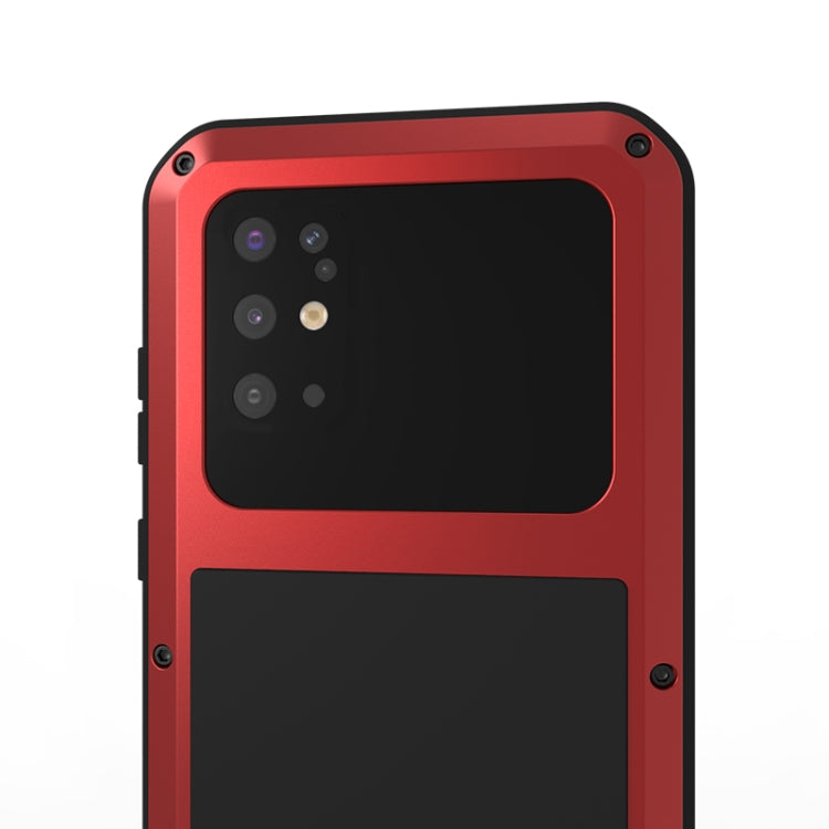 For Galaxy S20 Plus LOVE MEI Metal Shockproof Water-resistant Dustproof Protective Case(Red)