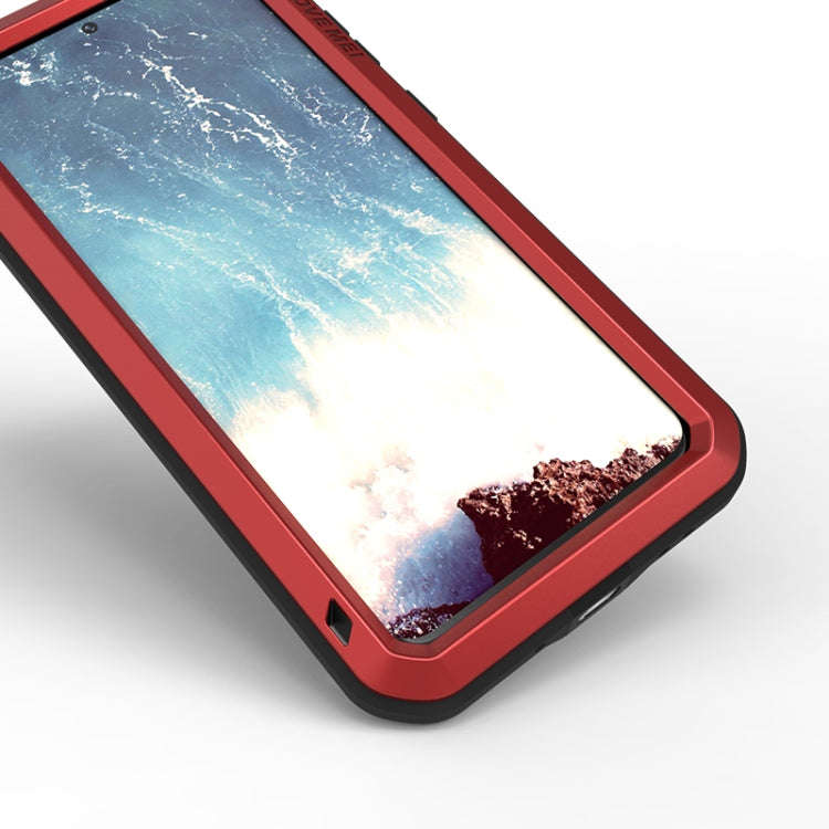 For Galaxy S20 Plus LOVE MEI Metal Shockproof Water-resistant Dustproof Protective Case(Red)