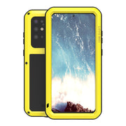 For Galaxy S20 Plus LOVE MEI Metal Shockproof Water-resistant Dustproof Protective Case(Yellow)