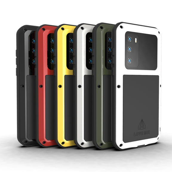 For Huawei P40 LOVE MEI Metal Shockproof Water-resistant Dustproof Protective Case(Yellow)