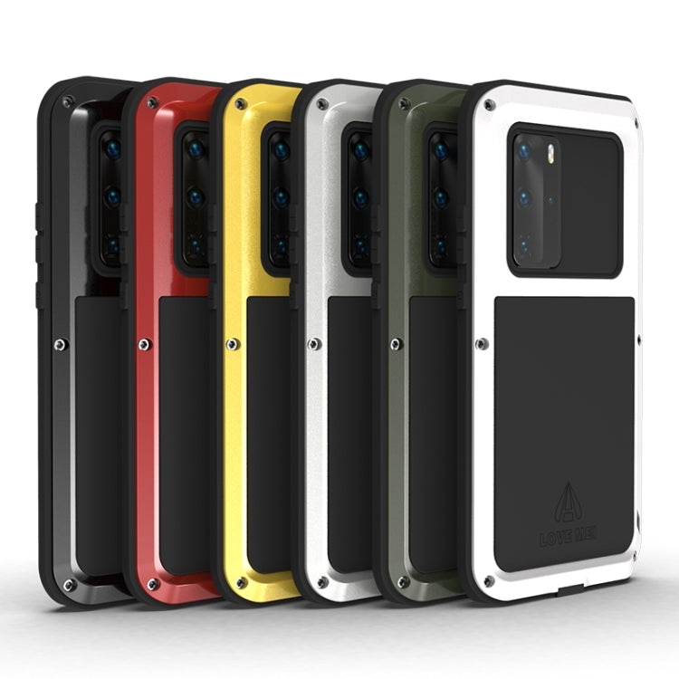 For Huawei P40 Pro LOVE MEI Metal Shockproof Water-resistant Dustproof Protective Case(White)