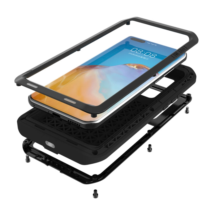 For Huawei P40 Pro LOVE MEI Metal Shockproof Water-resistant Dustproof Protective Case(Yellow)