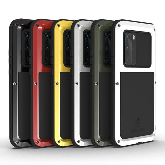 For Huawei P40 Pro LOVE MEI Metal Shockproof Water-resistant Dustproof Protective Case(Yellow)