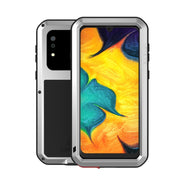 For Galaxy A30 LOVE MEI Metal Shockproof Water-resistant Dustproof Protective Case(Silver)