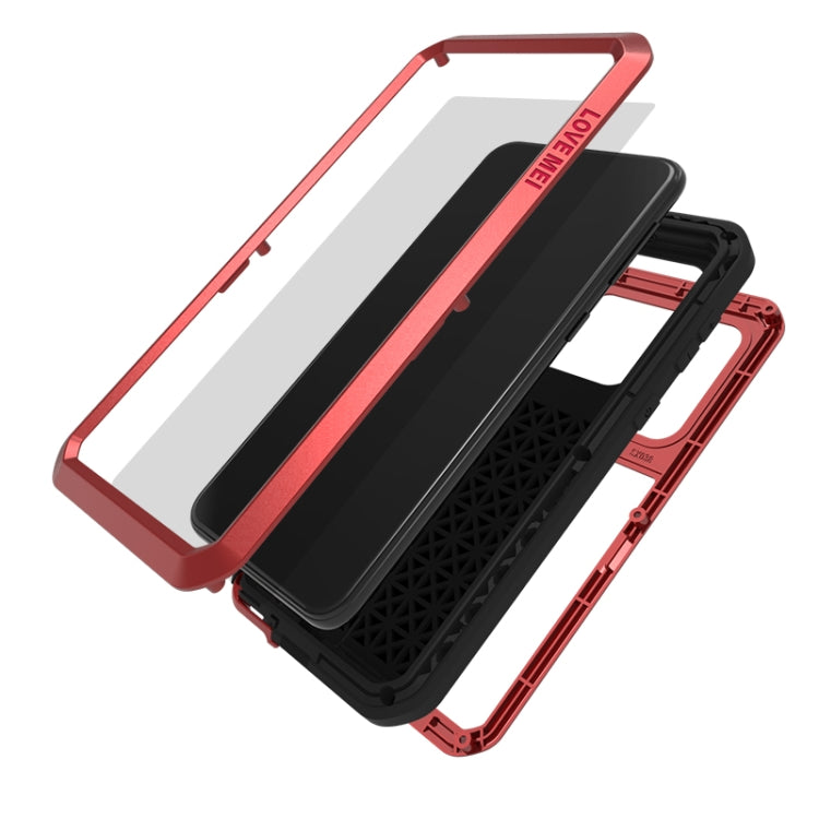 For Galaxy A30s LOVE MEI Metal Shockproof Water-resistant Dustproof Protective Case(Red)