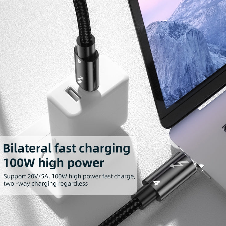 100W Type-C to Type-C Compatible Thunderbolt 4 Full-function Data Cable, Length:0.3m