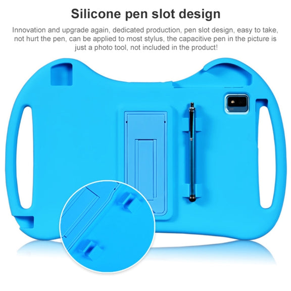 For TCL Tab Pro 5G Cartoon Silicone Shockproof Protective Tablet Case with Stand & Pen Slot(Pink)