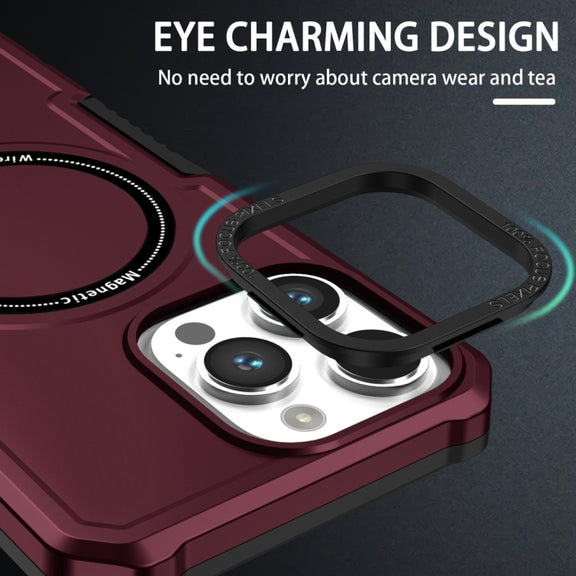 For Samsung Galaxy S21 FE 5G MagSafe Shockproof Armor Phone Case(Wine Red)