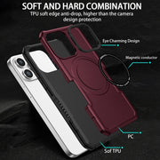For Samsung Galaxy S21 FE 5G MagSafe Shockproof Armor Phone Case(Wine Red)