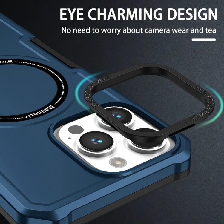 For Samsung Galaxy S21 FE 5G MagSafe Shockproof Armor Phone Case(Dark Blue)