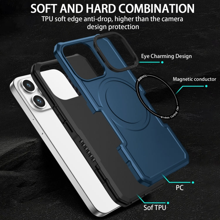 For Samsung Galaxy S21 FE 5G MagSafe Shockproof Armor Phone Case(Dark Blue)