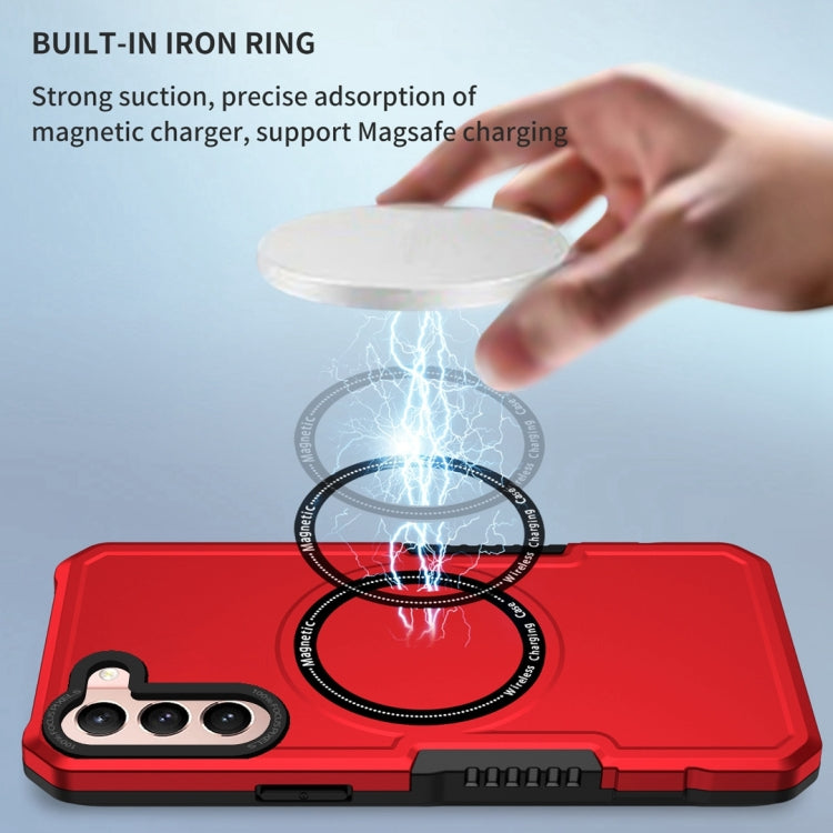 For Samsung Galaxy S21 5G MagSafe Shockproof Armor Phone Case(Red)