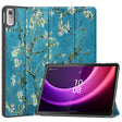 For Lenovo Tab P11 Gen 2 Custer Painted 3-Fold Holder Leather Smart Tablet Case(Apricot Blossom) - Lenovo by PMC TechLife | Online Shopping South Africa | PMC TechLife | Buy Now Pay Later Mobicred