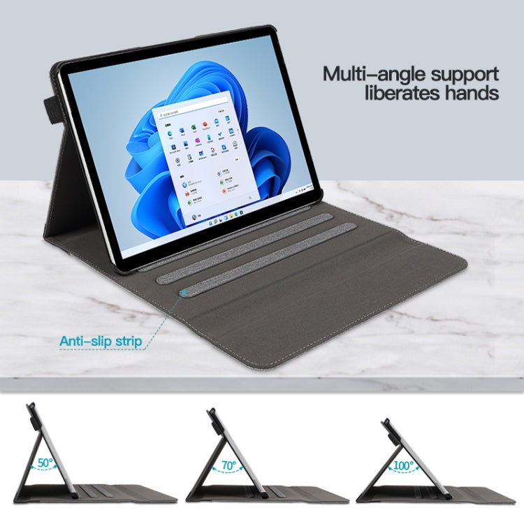 For Microsoft Surface Pro 10 / 9 Cloth Texture Stitching Leather Tablet Case(Grey Blue)