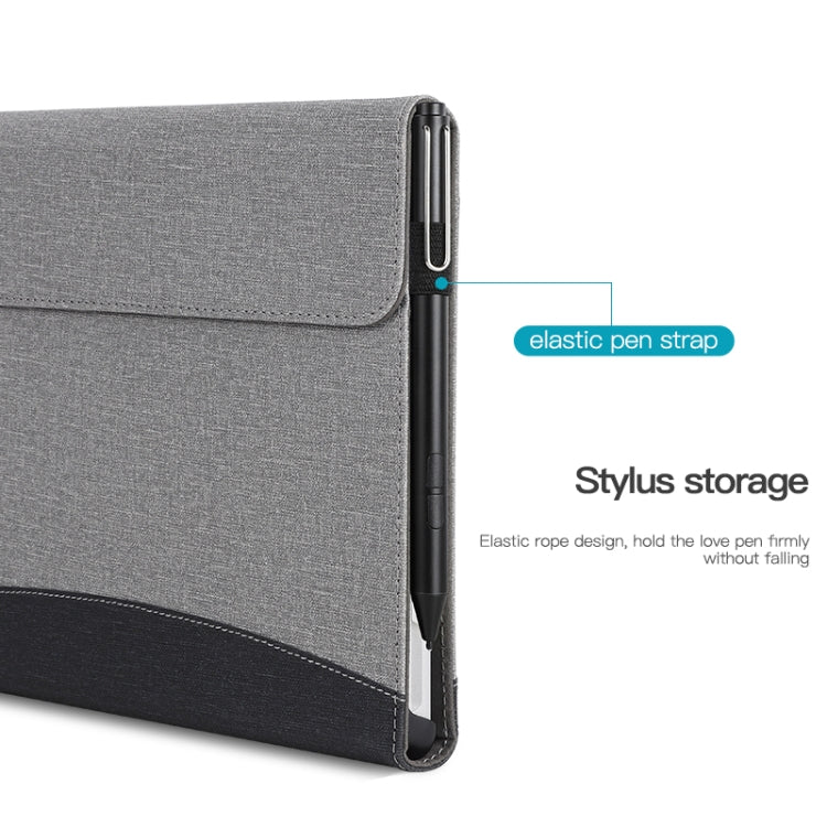 For Microsoft Surface Pro 8 Cloth Texture Stitching Leather Tablet Case(Grey Blue)