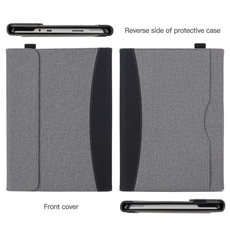 For Microsoft Surface Pro 7 / 6 / 5 / 4 Cloth Texture Stitching Leather Tablet Case(Black)