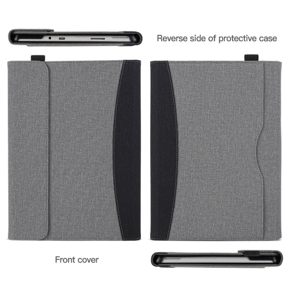 For Microsoft Surface Pro 7 / 6 / 5 / 4 Cloth Texture Stitching Leather Tablet Case(Black)