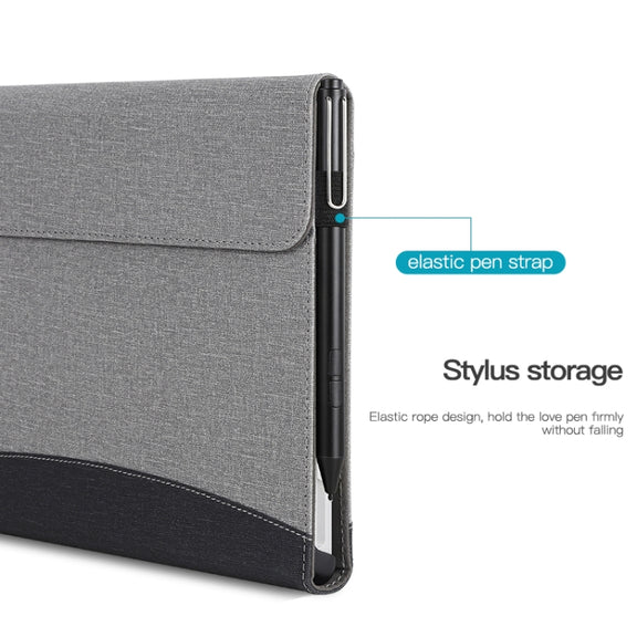 For Microsoft Surface Pro 7 / 6 / 5 / 4 Cloth Texture Stitching Leather Tablet Case(Black)