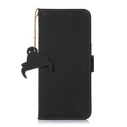 For Google Pixel 7 Genuine Leather Magnetic RFID Leather Phone Case(Black)