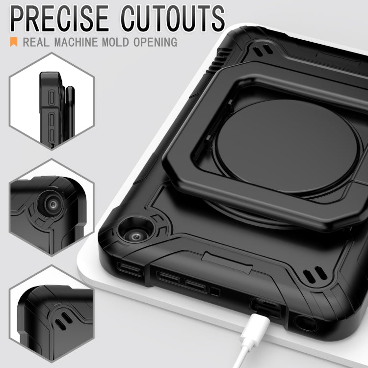For Amazon Kindle Fire 7 2022 Silicone + PC Bracelet Holder Tablet Case(Black)