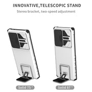 For Samsung Galaxy S23 Ultra 5G Stereoscopic Holder Sliding Camshield Phone Case(White)