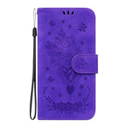 For Huawei nova Y70 Plus Butterfly Rose Embossed Leather Phone Case(Purple)