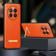 For Huawei Mate 50 Pro SULADA Invisible Bracket Leather Back Cover Phone Case(Orange) - Huawei Cases by SULADA | Online Shopping South Africa | PMC TechLife | Buy Now Pay Later Mobicred