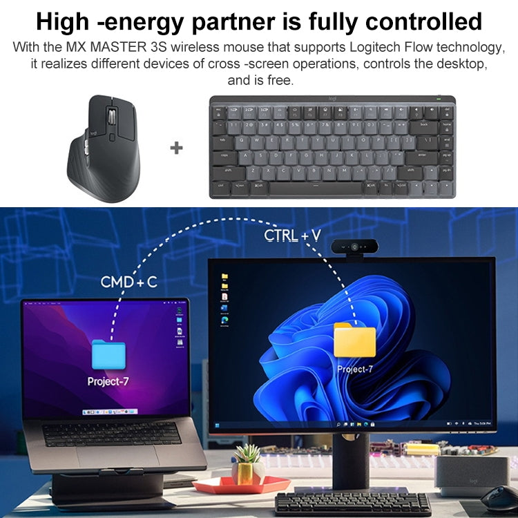 Logitech MX Mechanical Mini Wireless Bluetooth Dual Mode Keyboard with Logi Bolt USB Receiver(Red Axis)
