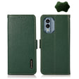 For Nokia X30 5G KHAZNEH Side-Magnetic Litchi Genuine Leather RFID Phone Case(Green) - Nokia Cases by PMC TechLife | Online Shopping South Africa | PMC TechLife | Buy Now Pay Later Mobicred