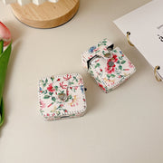 For AirPods Pro 2 White Floral PU Leather Wireless Earphone Case