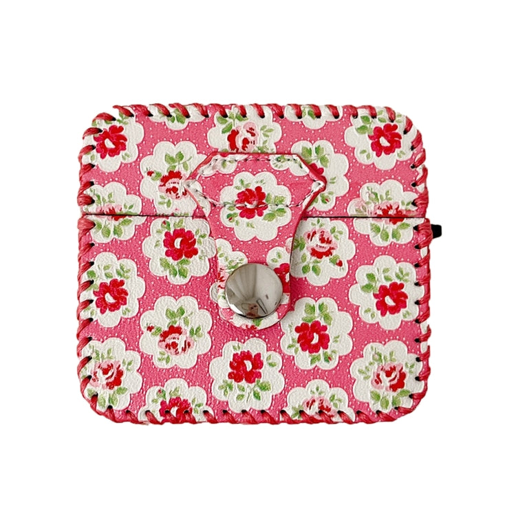 For AirPods 3 PU Leather Wireless Earphone Case(Little Red Flower)