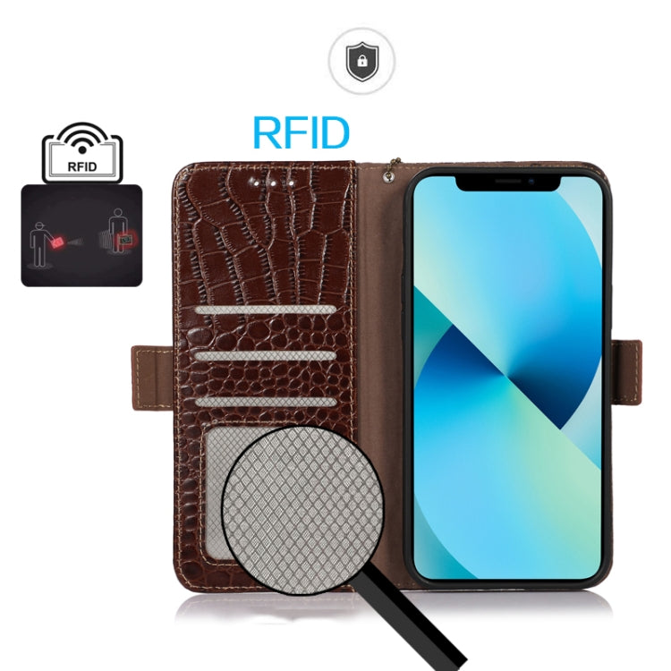 For Nokia X30 5G Crocodile Top Layer Cowhide Leather Phone Case(Brown)