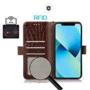 For Nokia X30 5G Crocodile Top Layer Cowhide Leather Phone Case(Brown)
