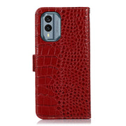 For Nokia X30 5G Crocodile Top Layer Cowhide Leather Phone Case(Red)