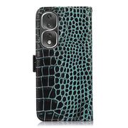 For Honor 80 Pro Crocodile Top Layer Cowhide Leather Phone Case(Green)