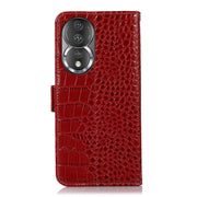 For Honor 80 Crocodile Top Layer Cowhide Leather Phone Case(Red)