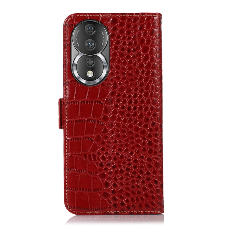 For Honor 80 Crocodile Top Layer Cowhide Leather Phone Case(Red)