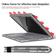 For MicroSoft Surface Book 3 / 2 / 1 13.5 inch Leather Laptop Case(Black Brown)