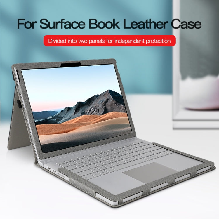 For MicroSoft Surface Book 3 / 2 / 1 13.5 inch Leather Laptop Case(Black Brown)