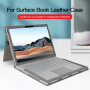 For MicroSoft Surface Book 3 / 2 / 1 13.5 inch Leather Laptop Case(Black Brown)