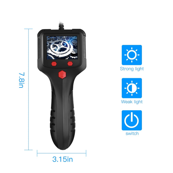 P100 8mm Side 2.4 inch HD Handheld Endoscope Hardlinewith with LCD Screen, Length:10m