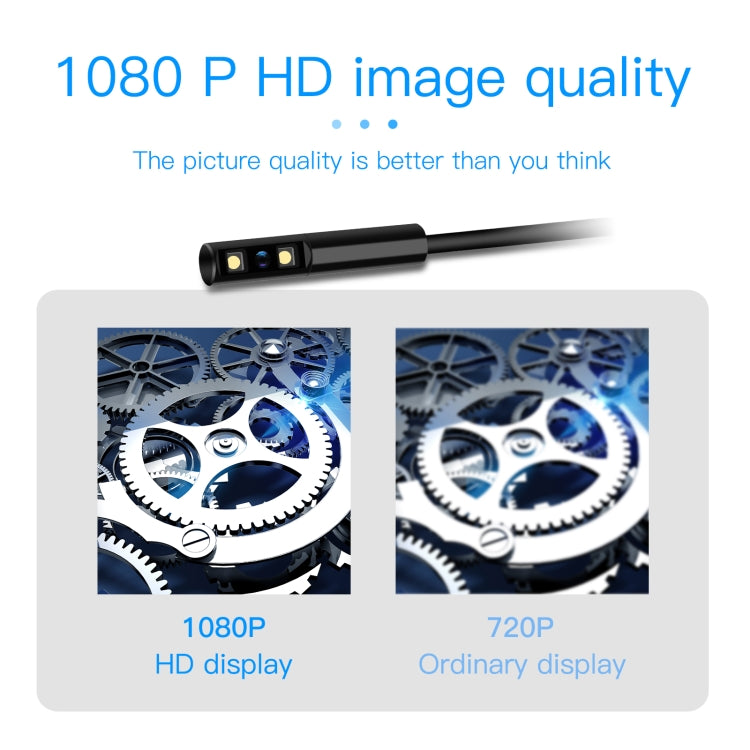 P100 8mm Side 2.4 inch HD Handheld Endoscope Hardlinewith with LCD Screen, Length:10m