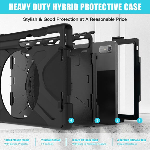 For Lenovo Tab P11 Pro Gen 2 Silicone + PC Protective Tablet Case(Black)