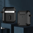 For AirPods 1 / 2 Wing TPU + PC Shockproof Earphone Protective Case(Black) - For AirPods 1/2 by PMC Jewellery | Online Shopping South Africa | PMC Jewellery | Buy Now Pay Later Mobicred