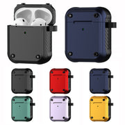 For AirPods 1 / 2 Wing TPU + PC Shockproof Earphone Protective Case(Black Red)