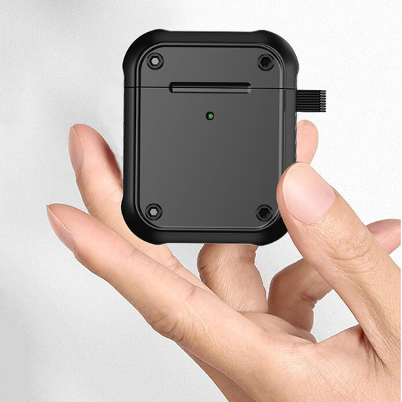 For AirPods 1 / 2 Wing TPU + PC Shockproof Earphone Protective Case(Black Red)