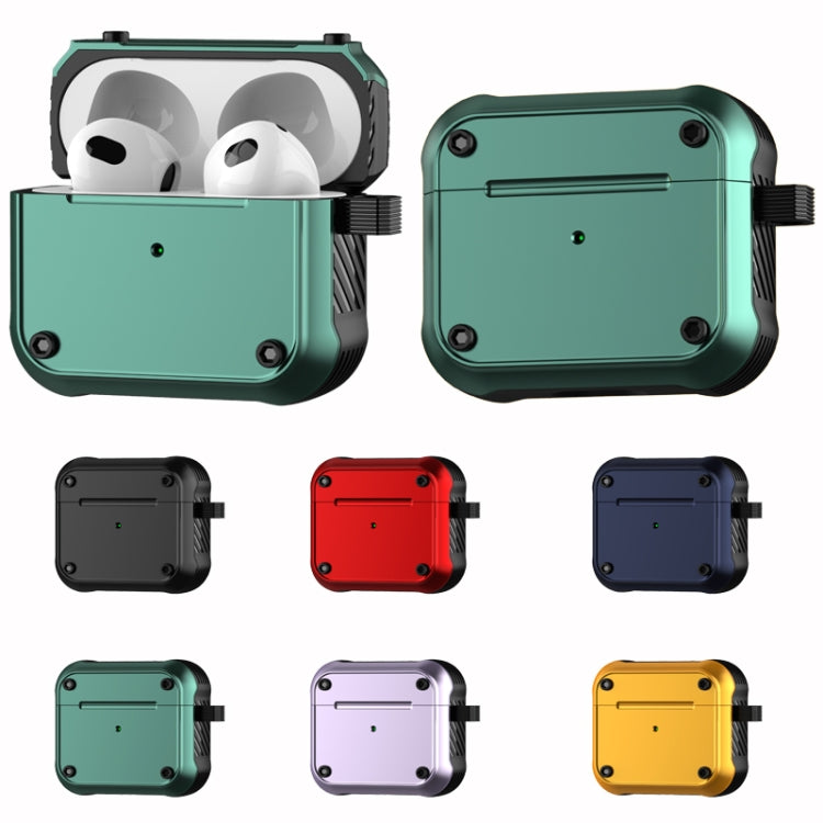 For  AirPods 3 Wing TPU + PC Shockproof Earphone Protective Case(Black Yellow)